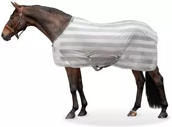 Equinate Guardian Fliegendecke mit Kreuzbegurtung und Widerristpolster, silbergrau, 155cm