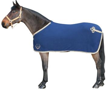 Pfiff Fleecedecke mit Zierkordel (101269) blau 145 cm