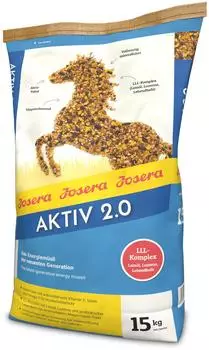 Josera Aktiv 2.0 (1 x 15 kg) Premium mit Vitamin E Biotin Selen und Omega 3 magenschonend Energiemüsli vollwertig mineralisiert 1er Pack