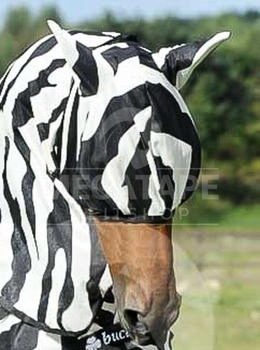 Bucas Fliegenmaske Buzz-Off Fly Mask Zebra - black/white, Groesse:XL