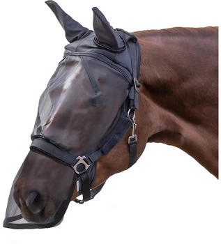 Waldhausen Fliegenmaske Premium für Halfter, Ohren- und Nasenschutz, schwarz, WB