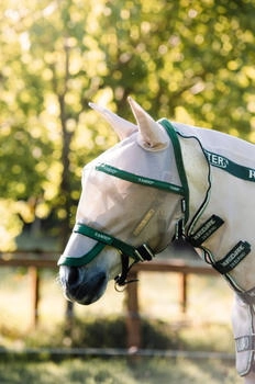 Horseware Rambo Fly Mask Plus non treated Oatmeal/Green Pony