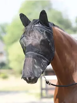 Busse Fliegenmaske FLY PROTECTOR, Warmblut, extra groß, schwarz