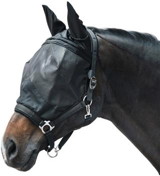 Waldhausen Fliegenmaske Premium mit Halfter, mit Ohrenschutz, schwarz, WB