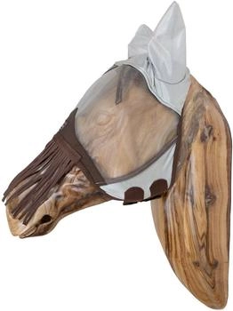 Kentucky Horsewear Kentucky - Fliegenmaske Classic mit Ohren und Nasenfransen Silber Full