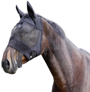 Kerbl Fliegenschutzmaske mit Ohrenschutz und Nüsternkordel Pony schwarz