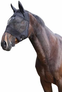 Kerbl Fliegenschutzmaske mit Ohrenschutz und Nüsternkordel VB schwarz