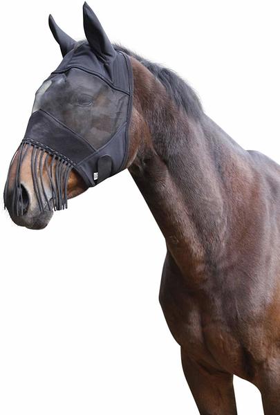 Kerbl Fliegenschutzmaske mit Ohrenschutz und Nüsternkordel VB schwarz