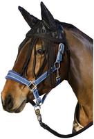 Fliegenhaube m. Ohrenschutz und Fransen, schwarz