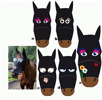 Pfiff Gesichtsmaske-Pferde schwarz/grün Pony