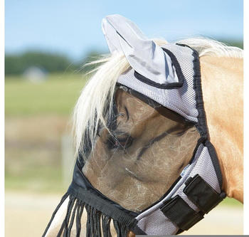 Busse Fliegenmaske Fly Cover Fransen Gap II Vollblut grau/schwarz (633043-F92-940)