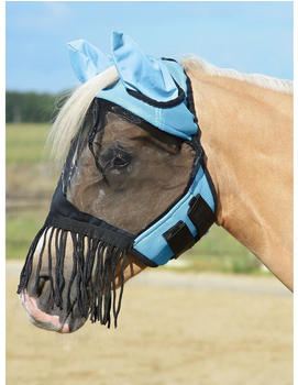 Busse Fliegenmaske Fly Cover Fransen Gap II Vollblut hellblau/schwarz (633043-BL9-940)