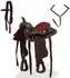 vidaXL Westernsattel-Set mit Halfter & Brustblatt, Echtleder, braun, 12