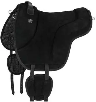 Equinate Reitpad California Wildleder Bareback Pad, Pony, schwarz