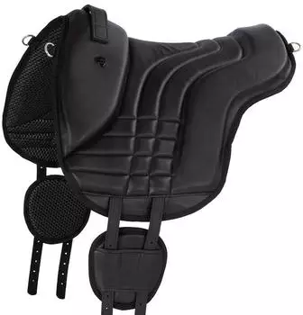 Equinate Stella Reitpad Pony, verziertes Kunstleder, schwarz