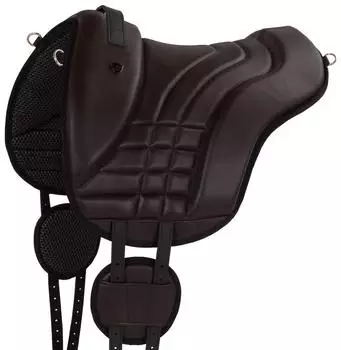 Equinate Reitpad Stella verziertes Kunstleder, Pony, braun