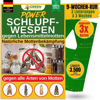 Green Guardia Schlupfwespen gegen Lebensmittelmotten - 3-Fach-Lieferung mit 1-25 Karten 1 Karte x 3
