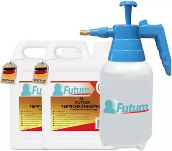 Futum 2x2L Teppichkäferspray + 2L Sprüher 4 l Spray (F500370-06)