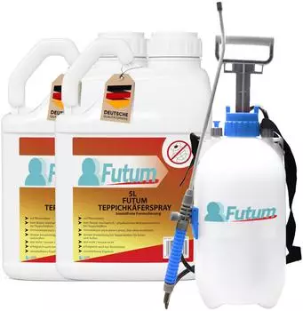 Futum 2x5L Teppichkäferspray + 5L Sprüher 10 l Spray