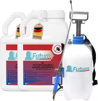 Futum 2x5L Schaben- / Kakerlakenspray + 5L Sprüher 10 l Spray (F110825-06)