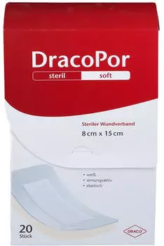 Dr. Ausb&uuml;ttel Dracopor Soft wei&szlig; Wundverband 8 x 15 cm steril (20 Stk.)