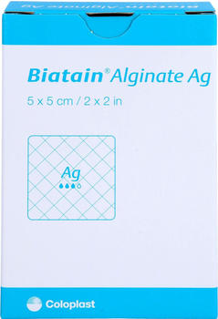 Coloplast Bitain Alginate Ag Kompressen 5x5 cm (10 Stk.)