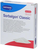 Sorbalgon Classic, 5 x 5 cm, Calciumalginat-Kompresse, 10 st&uuml;ck
