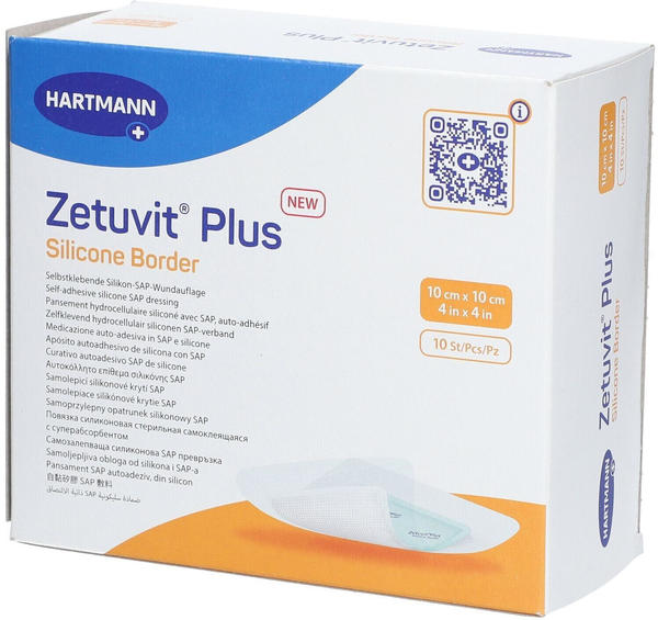 Hartmann Zetuvit Plus Silicone Border 10x10 cm (10 Stk.)