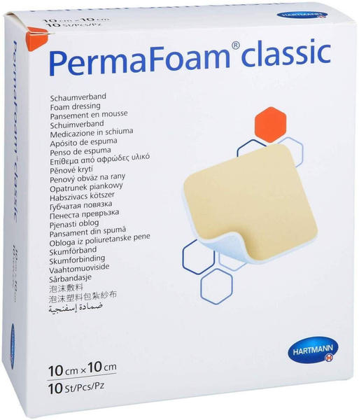 Hartmann Permafoam classic Schaumverband 10x10 cm (10 Stk.)
