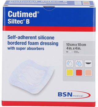 ACA Müller Cutimed Siltec Schaumverband 10 x 10cm mit Haftrand (10 Stk.)