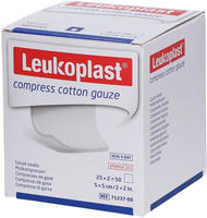 Leukoplast Mullkompressen, compress cotton gauze, steril, 5 x 5 cm 25X2 St