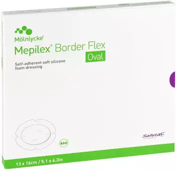 M&ouml;lnlycke Mepilex Border Flex Schaumverb.haft.13x16 cm oval (5 Stk.)