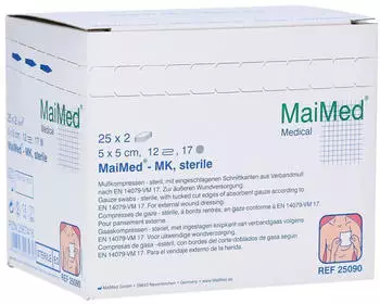 MaiMed Mullkompressen 5 x 5 cm 12-fach Steril (25 x 2 Stk.)
