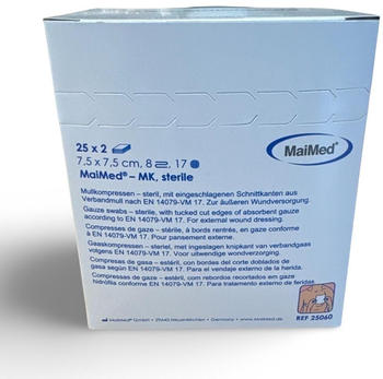 MaiMed Mullkompressen 7,5 x 7,5 cm 8-fach steril (25 x 2 Stk.)