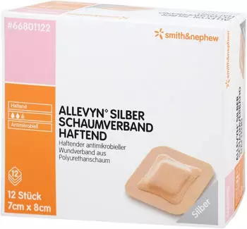Smith & Nephew Allevyn Silber Schaumverband 7x8 cm haftend (12 Stk.)