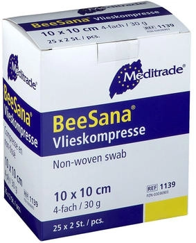 Meditrade Vlieskompressen steril 10x10 cm 4fach 30g 25X2 St