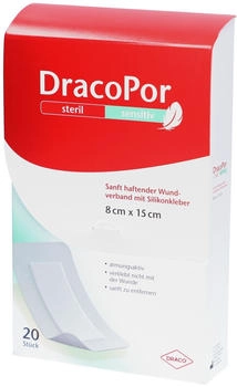 Dr. Ausbüttel Dracopor sensitiv 8x15 cm steril m.Silikonkleber 20 St