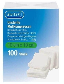 Boots Laboratories Alvita Mullkompressen unsteril 10x10 cm 100 St