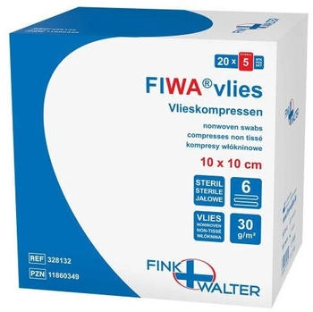 Fink & Walter GmbH Vlieskompressen 10 x 10 cm steril 6fach (100 Stk.)