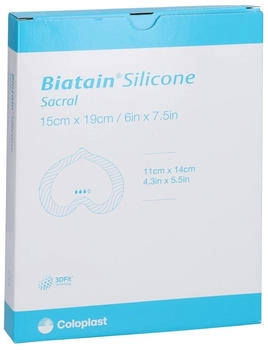 CC Pharma Biatain Silicone Schaumverband Sakrum klein 15x19cm (5 Stk.)