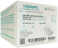 Ligasano wei&szlig; Verband 1x10x15 cm steril 10 St