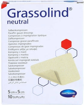 +Prisoma Grassolind Salbenkompressen 5x5 cm steril (10 Stk.)