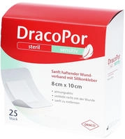 Dracopor Sensitiv 8x10 cm steril m.Silik 25 St