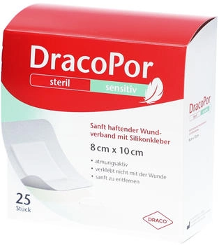 Dr. Ausbüttel Dracopor sensitiv 8x10 cm steril m.Silikonkleber 25 St