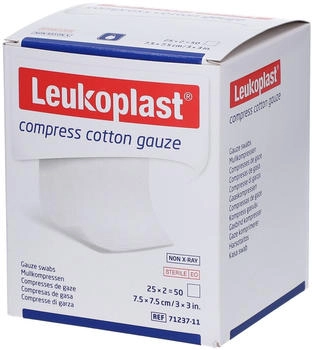 BSN Medical Leukoplast compress Cotton Gauze 7,5x7,5cm ste.12f 25X2 St