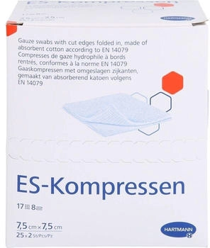 +Prisoma Es-kompressen steril 7,5x7,5 cm 8fach 25X2 stk