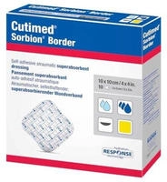Cutimed Sorbion Border Wundauflage 10x10 12 St