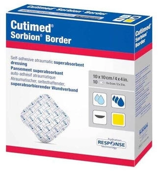 BSN Medical Cutimed Sorbion Border Wundauflage 10x10 cm steril 12 St