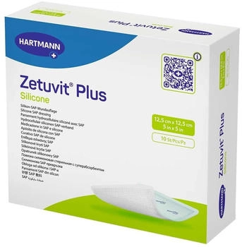 Hartmann Zetuvit Plus Silicone 12,5x12,5 Cm 10 stk