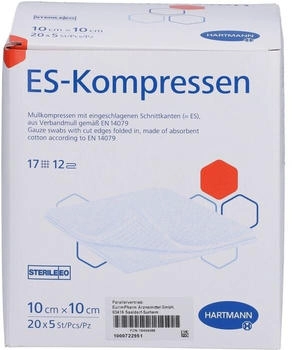 Eurim-Pharm Es-Kompressen steril 10x10 cm 12fach Großpackung 20X5 St